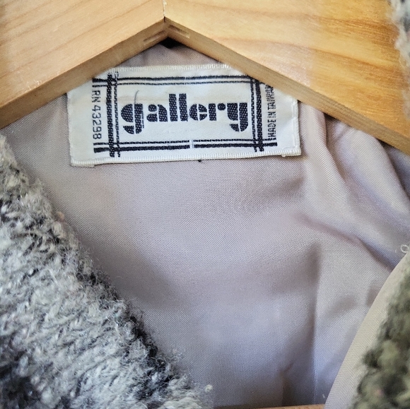 Vintage 80's Gallery Gray Fleck Sweater Coat M/L - Picture 3 of 10